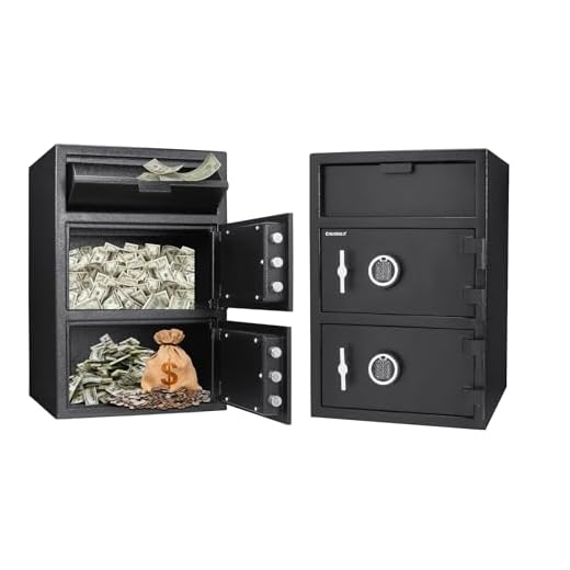Barska AX13312 Digital Keypad Two Lock Depository Drop Safe 1.6/2 Cubic Ft for Money, Cash & Mail