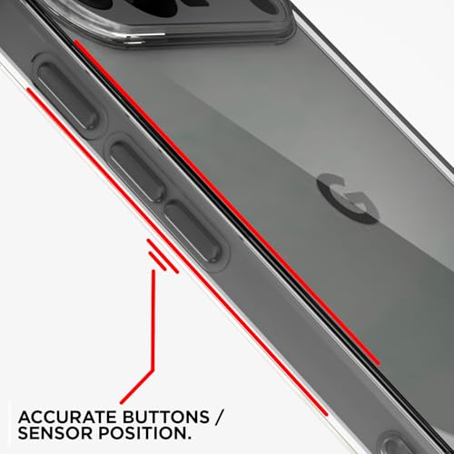 Image of Amazon Basics Back Cover for Google Pixel 10 Pro XL PC + TPU Clear Transparent Raised Edges Shockproof Protective Phone Bumper Case(Transparent)