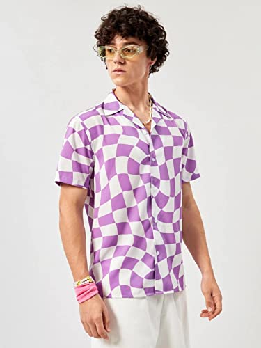 Image of Leriya Fashion Men's Casual - Button Down Summer Shirt for Mans | Regular Fit Shirts for Man | Ideal for Travel |Picnic |Rayon Half Sleeve Printed Shirt's