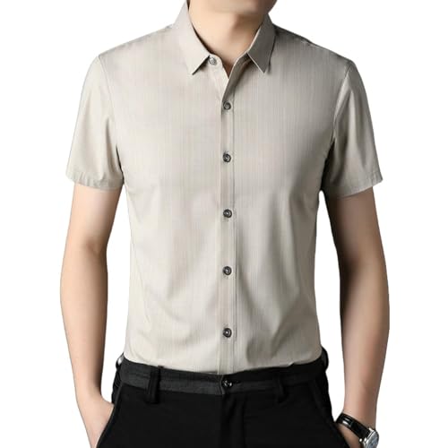 Chemise d'été à manches courtes homme coupe droite style coréen décontracté