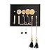MAZ Pendiente de Borla, Juego 5Pair Leopard Estampado Pendientes Perla Perno Retro Geométrico Mujeres Vestido Accesorios Regalo Elegante Embalaje,F