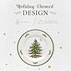 Spode Christmas Tree Melamine Dinner Plate (Set of 4) - 11 Inch Shatterproof Serving Plate for Holiday Meals, Holiday Party - Festive Tableware for Indoor & Outdoor Use, Dishwasher Safe Dinnerware