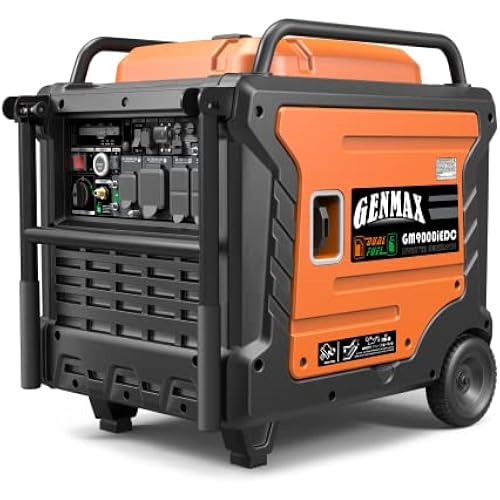 GENMAX Portable Generator, 9000W Super QuietDual Fuel Portable Engine with Parallel Capability, Remote/Electric Start, Ideal for Home backup power.EPA &CARB Compliant (GM9000iEDC)