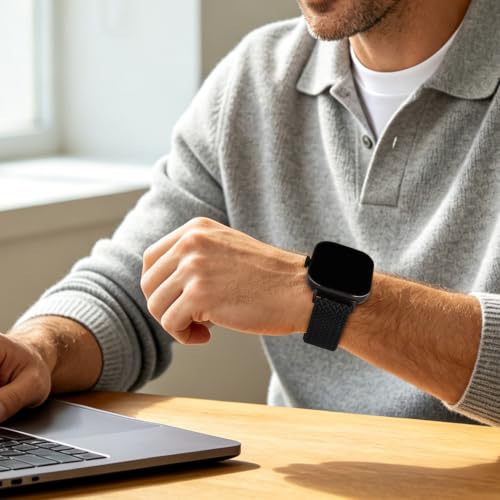Image of Tobfit Stretchy Nylon Braided Band for Redmi Watch 6 /Redmi Watch5 /4 & Xiaomi Smart Band 8 Pro /9 Pro - Breathable, Adjustable Quick-Release Replacement Strap