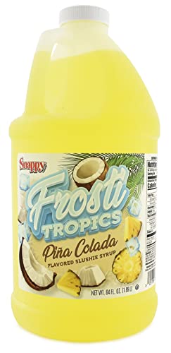Snappy Frosti Tropics Pina Colada Slushie Mix, Slushie Syrups for Machine, Granita Slushy Syrup, Drink Mixers for Cocktails, Slushy Drink Mixes for Alcohol, 1/2 Gallon