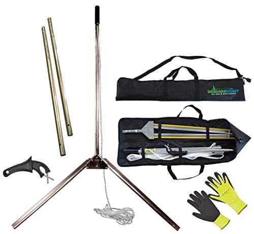 Water Land & Home WeedShear Lake Weed Cutter 49 V-Blade Aquatic Vegetation Remover Manual Weed Razor Tool for Milfoil, Lily Pads, Pond & Lake Weeds Includes Rope, Sharpener & Case