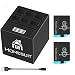 Produktbild Homesuit Akku (2 Pack) und 3 Kanal LCD USB Ladegerät für Gopro Hero 8 Black, Hero 7, Hero 6 Black mit Typ-C USB Kabel