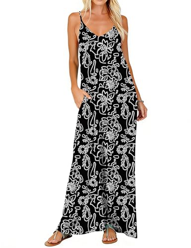Poetsky Casual Dresses for Women Summer Romantic Long Dress Floral
