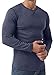 Sailwind Mens Thermal Underwear Long Sleeve Shirts Wool Base Layer Crewneck Top Gray Blue