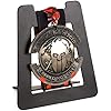 Single Medal Holder Hanger Display Rack, Tabletop Medals Ribbon Rack for Marathon Gymnastics Karate Sports Military Award Insignia Badge - Black Matt
