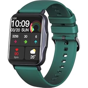 Fitness-Tracker, Verschiedene Funktionen, kompatibel mit Android und iOS, GPS-Smartwatch, Sauerstofferkennung im Sangre, Dunkelgrün Q15