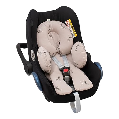 JYOKO Kids Sitzverkleinerer Antiallergikum Universal Baby 100% Baumwolle (Giraffe, Enthält eine Kopf- und eine Körperstütze, 2 Stück)