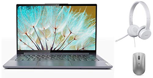 Image of Lenovo Yoga Slim 7i 10thGen i5 14 inch FHD IPS Thin & Light Laptop(8GB /512GB SSD /Win10 /MSO19 /MX350 2GB GDDR5) 82A1009LIN 110 Stereo USB-A Headset 600 Bluetooth Silent Mouse 2400 DPI