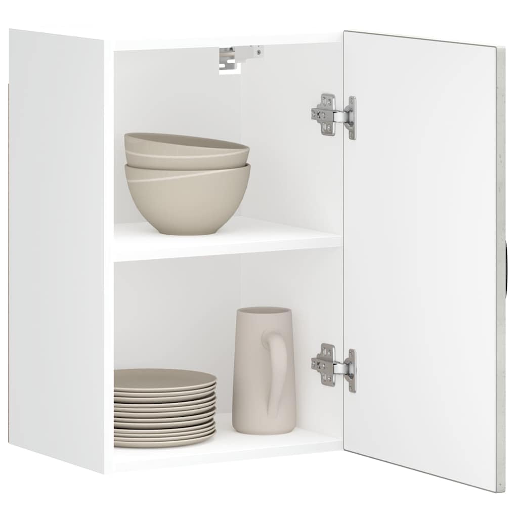 Küchen-Hängeschrank Kalmar, Wandschrank in Betongrau aus Holzwerkstoff, kompakter Küchenschrank mit Stauraum, 40 x 31 x 60 cm, Wandregal zur Küchenorganisation