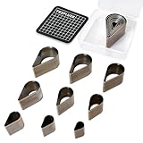 YKSPLUSK 9 Pcs Leather Hole Cutter Set, 9 Sizes Teardrop Shaped Cutting Dies Tool, Cutting Mold Punching Die Set for DIY Craft, Leather Cutter Hollow Punching with Box