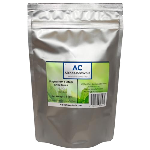 Magnesium Sulfate Anhydrous - 19.8% Mg, 26% Sulfur - 5 Pounds