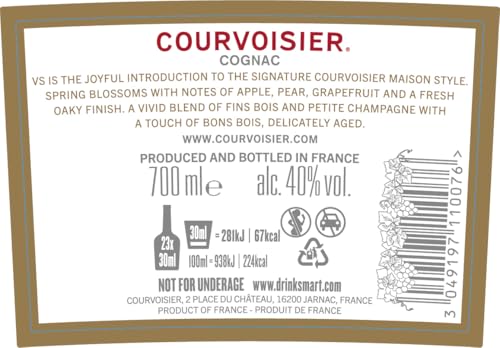 Courvoisier VS - Cognac, Invecchiato dai 2 ai 7 anni, 70cl, 40% - 3