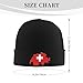 FKHARRIS Switzerland-Swiss-Map-Flag Black Warm Beanie for Men Women Fleece Lined Beanie Warm Winter Caps Unisex Fashion Knit Cuffed Cap
