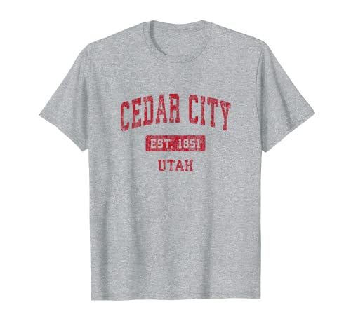 Cedar City Utah UT Design Sport Vintage Rouge T-Shirt