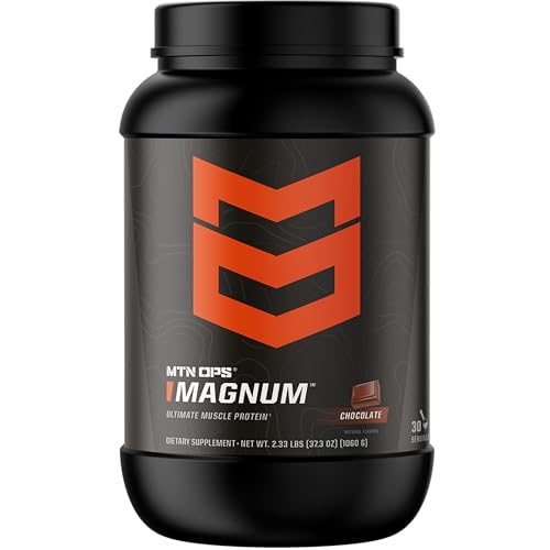 MTN OPS Magnum Chocolate Protein Powder, 23g of Whey Isolate Protein & Milk Protein with BCAAs, Zero Sugar & Gluten Free, 30-Servings