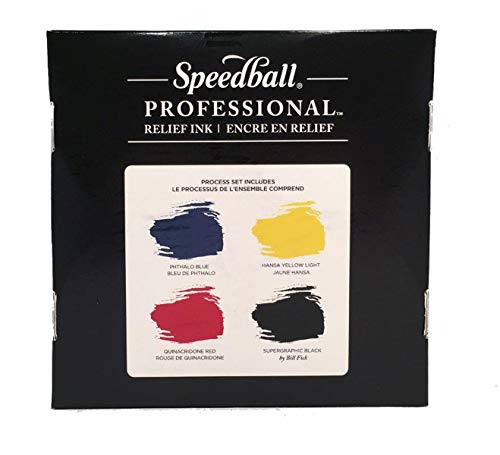 Speedball 3980 Professional Relief 4 Color Ink Set, Multicolor