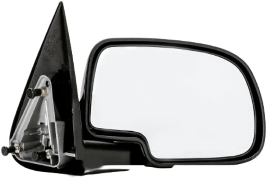 For Chevy Silverado 3500 2001-2007 Driver Side Door Mirror | Manual | Non-Heated | Chrome | Black Cover | Replacement For 25876714 | GM1320208