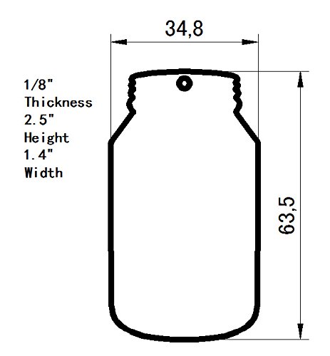 10Pcs/Lot Blank Clear Acrylic Laser Cut Mason Jar, Plexiglass Blank Keychain Necklace Diy Accessory 1/8" Thickness (2.5Inch) #TOP1