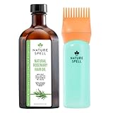 Nature Spell Aceite de Romero para el Crecimiento Capilar con Aplicador de Peine, Aceite Diluido para el Cuero Cabelludo, Fortalece las Fibras Secas y Dañadas, Para Todos los Tipos, Vegano, 150 ml