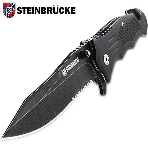 Steinbrucke Tactical Knife Spring Assisted Opening Pocket Knife Folding Stainless Steel 8Cr13Mov 3.4'