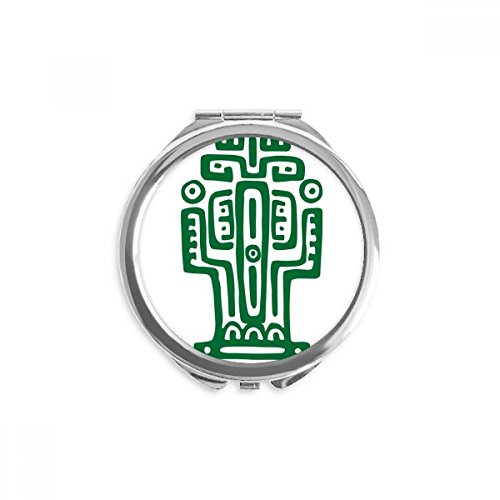 Espejo de mano de tótems y cactus de México, el detalle portátil ideal para regalar