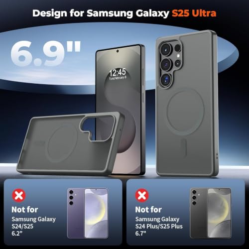 Image of AIBEX Back Cover for Samsung Galaxy S25 Ultra| Slim Case with Wireless Charging Support | Anti-Scratch, Shockproof, Anti-Fingerprint & Lightweight Military-Grade Protective Cover - Black