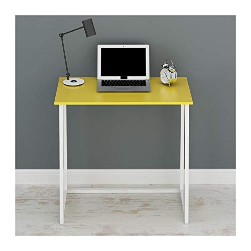 Cherry Tree Furniture Compact Foldable Computer Desk Laptop Desktop Table (Walnut) White (Color : Yellow) #TOP2