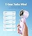 Diveblues Portable Handheld Turbo Fan, 5 Gear Wind, Battery Operated, Up to 12 Working Hours, 3 IN 1 Hand Fan with Air Turbo Tech Cooling Fan for Outdoor Activities, Travel, Working