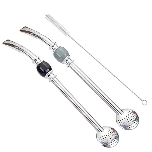 Set of 2 Premium big Yerba Mate stainless steel straws 8.2''