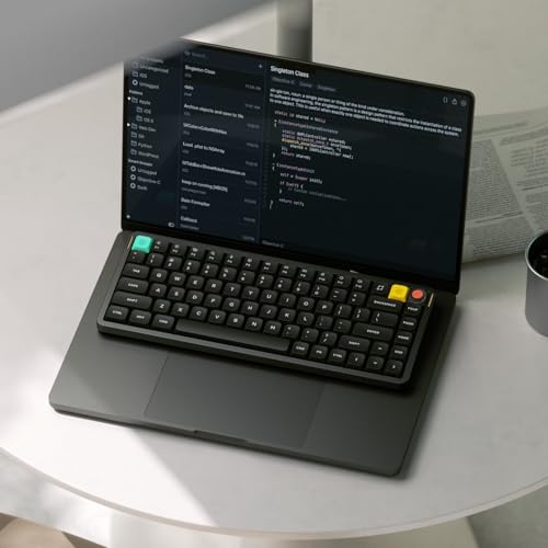 Image of nuphy Air75 V3 Hot-Swap Wireless Mechanical Keyboard, 75% Low Profile Keyboard with Knob, Gaming Keyboard Supports Bluetooth /2.4GHz /USB-C, QWERTY US Layout (Dark /Red Nano Switch)