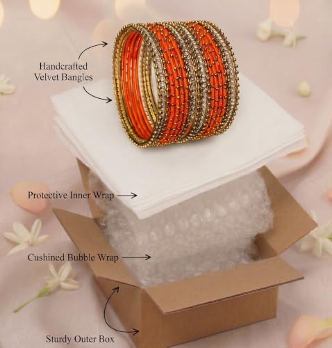 Image of NMII Non-Precious Metal with Base Metal and Zircon Gemstone Studded Ball Chain Linked Glossy Finished Silk thread Bangle set for Women and Girls