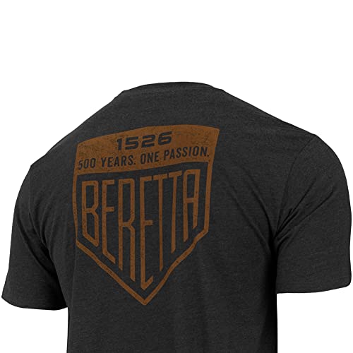 Beretta Men's Legacy Casual Durable Active Wear Ribbed Crew Neck Logo Print Double Needle Hems Short Sleeve T-Shirt4