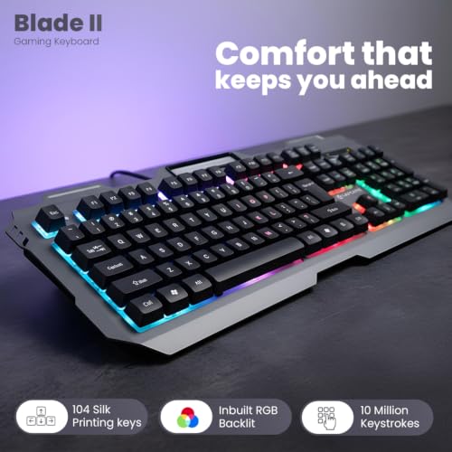 Add Blade II Gaming Wired Keyboard, Rainbow Backlight, 104 Keys - Image 3