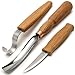 BeaverCraft S14 Wood Carving Tools Kit Wood Carving Set Wood Carving Hook Knife Set Spoon Carving Tools Spoon Knife Set Bowl Kuksa Scoop Cup Carving Tools Wood Gouges (Spoon Carving Kit)