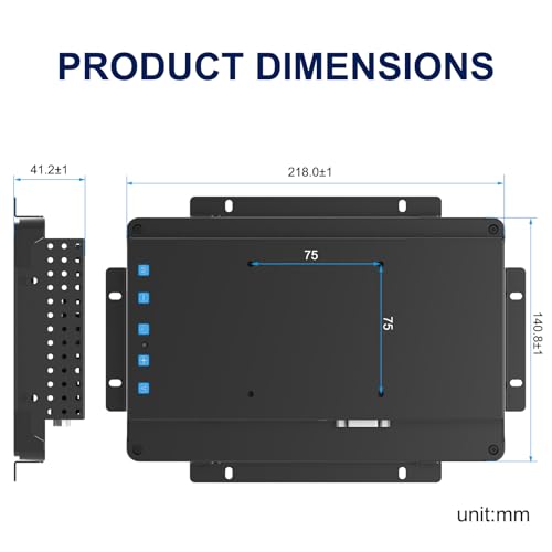 Image of Industrial Capacitive Touch Display 8 Inch 24 /7 Continuous Working Open-Frame Monitor, 1024x768 Capacitive LCD Monitor with VESA Mount for HMI Industrial Equipment