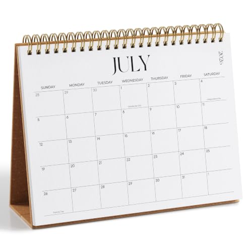 Small Desk Calendar 2026-2027 Jokotha Standing Flip Calendar July 2026 to December 2027 18 Month Desktop Calendar with Stickers & Minimalist Design 8x6