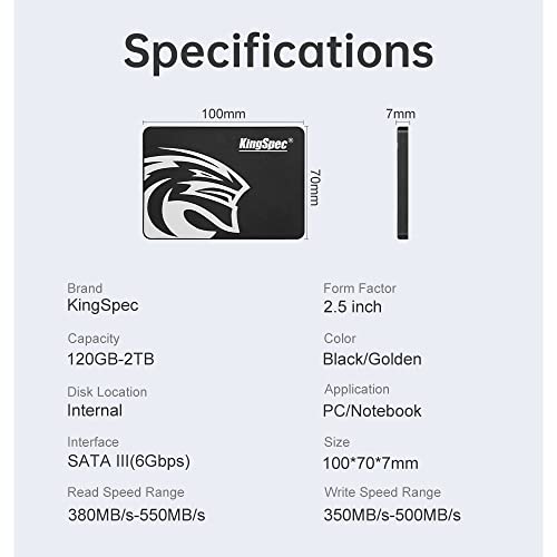Ssd Kingspec 256gb 550mb/s Sata 3 6gbps