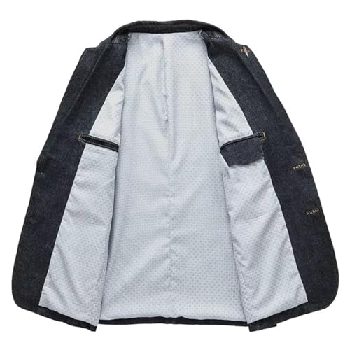 Men's Denim Blazer Loose Fit Business Casual Jacket4