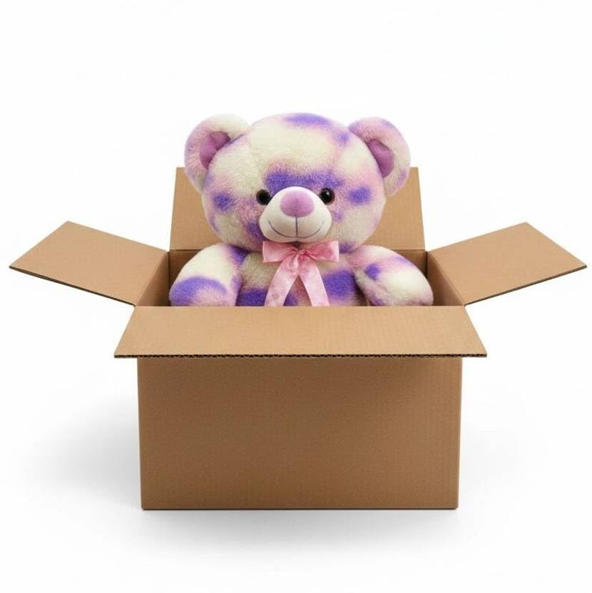 Image of Cionum Soft Plush Teddy Bear with Pink Ribbon Bow, Soft Toys for Kids & Girls - 40 cm