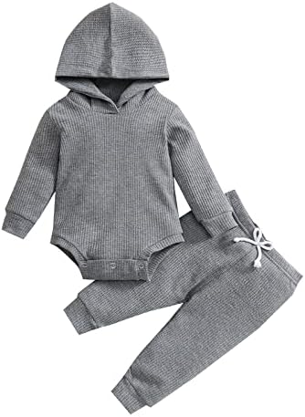 Vetement Bebe Garçon Naissance 0-24 Mois - Ensemble Body Manche Longue + Pantalon Automne Hiver Doux Et Confortable