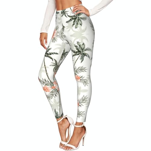 Leggings de palmeras para mujer pantalones de entrenamiento que no se bajan