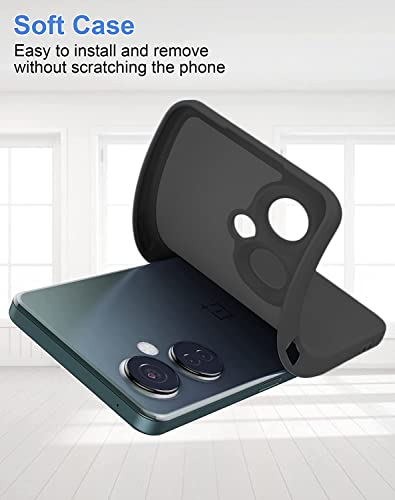 Image of DIZORO Microfiber Candy Case Compatible for Oneplus Nord CE3 Lite 5G Smooth Touch Cushion Liquid Soft Silicone Gel Rubber Phone Cases Non-Slip Full Body Protective Shockproof Back Cover - Black