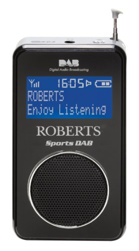 Roberts Radio Sports DAB/FM RDS Personal Digital Radio with Loudspeaker - Black