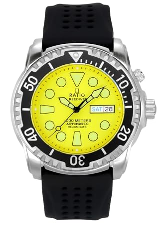 Image of RATIO FreeDiver Helium-Safe Dive Watch Sapphire Crystal Automatic Diver Watch 1000M Water Resistant Diving Watch for Men (White)