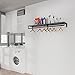 Audmore Wall Mounted Clothes Rack with Top Shelf, 46.5'' Industrial Clothing Rack Heavy Duty, Metal Shelf with Hanging Rod, Garment Rack Laundry Room Shelves, Space Saving